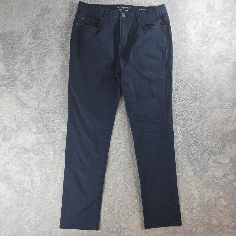 Banana Republic Men 32x32 (30) Navy Travel Jean Athletic Fit Preppy Navy 599223